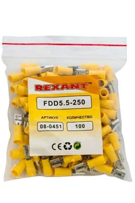 Клемма плоская изолированная РПи-м 6.0-(6.3)/РпИм 5,5-6-0,5 гнездо 6.6 мм 4-6 мм² REXANT - Фото 3