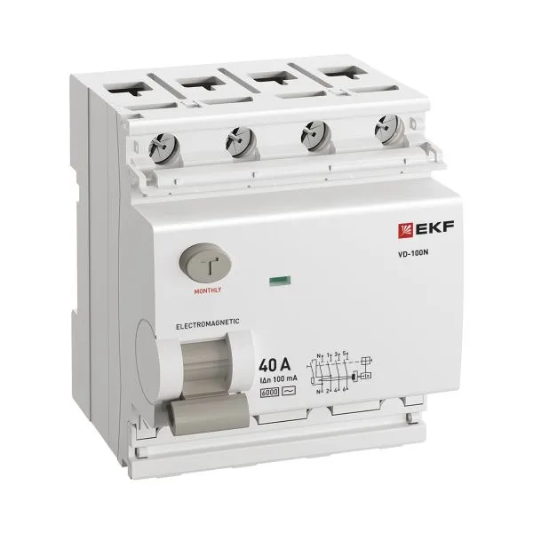 ВДТ ВД-100N 4P 40А 100мА AC эл-мех 6кА PROXIMA EKF - Фото 3