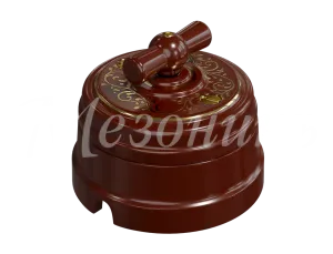 Выключатель ретро поворотный на два положения (1-клавишный, в комплекте с подъемной рамкой D70x60), GE70404-04EL