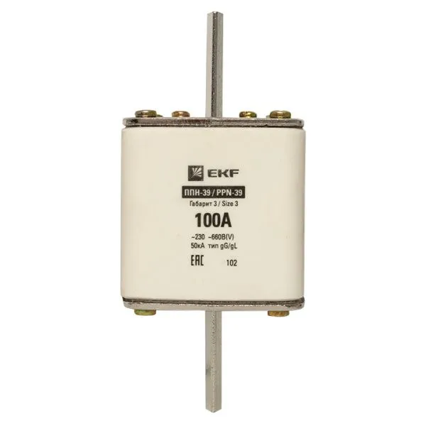 Плавкая вставка ППН-39 630/100А габарит 3 EKF - Фото 5