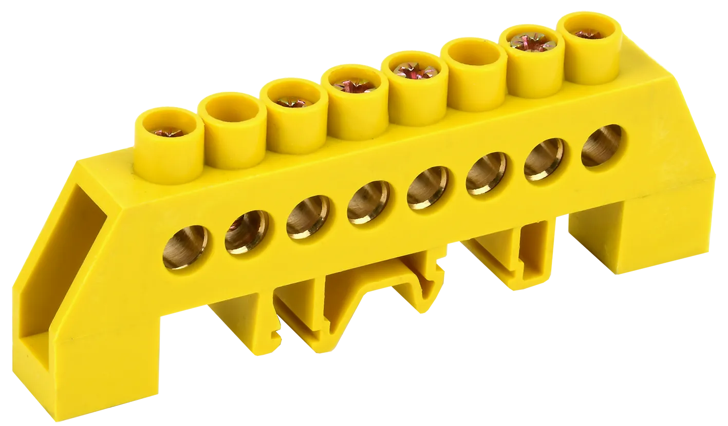 Шина PE "земля" в комбинированном DIN-изоляторе типа "Стойка" ШНИ-8х12-8-КС-Ж IEK