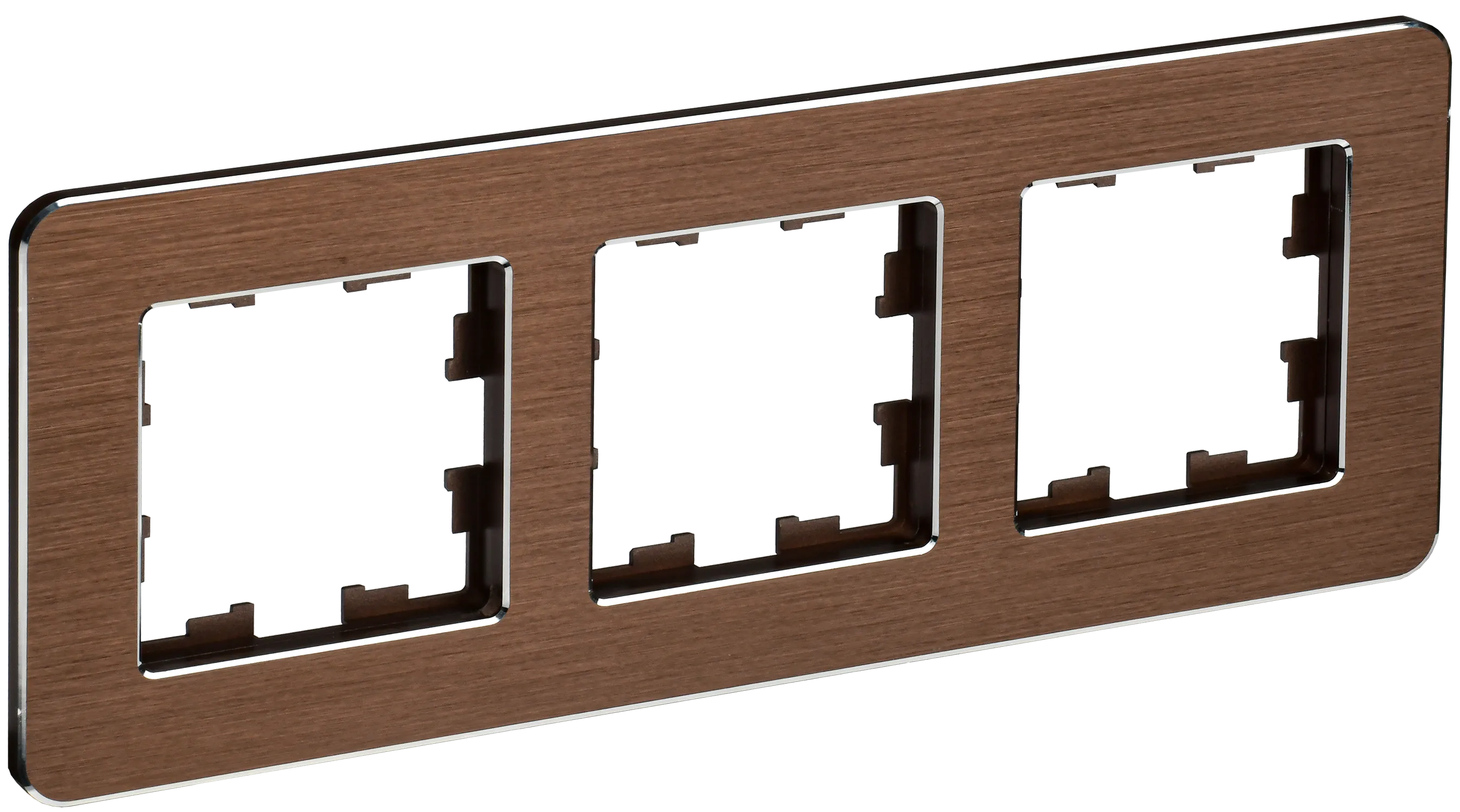 BRITE Рамка 3-местная РУ-3-1-Бр металл коричневый RE AL IEK