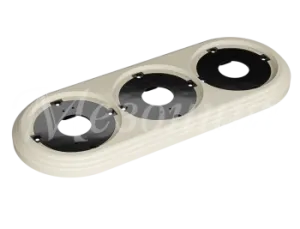 Рамка трехместная пластиковая, 234x92x14 мм, цвет - слоновая кость, серия УСАДЬБА, ТМ МЕЗОНИНЪ GE30703-02