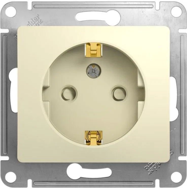 Розетка 1-м СП Glossa 16А IP20 с заземл. защ. шторки механизм беж. SE GSL000245