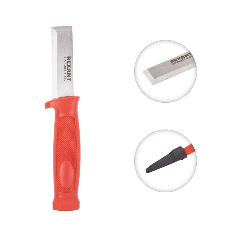 Нож-стамеска, нержавеющая сталь, лезвие 75х22мм REXANT - Фото 3