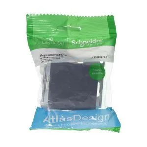Переключатель проходной 1-кл. СП AtlasDesign 10А IP20 (сх. 6) 10AX механизм грифель SE ATN000761 1240421