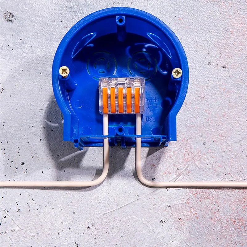 Универсальная клемма СМК 222-415, 5-проводная прозрачная 0,08-2,5/4 мм² (40 шт./уп.) REXANT - Фото 2