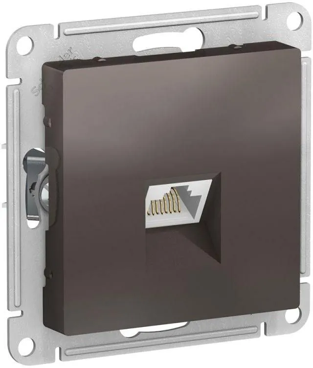 Розетка компьютерная AtlasDesign RJ45 кат.6A механизм мокко SE ATN000686