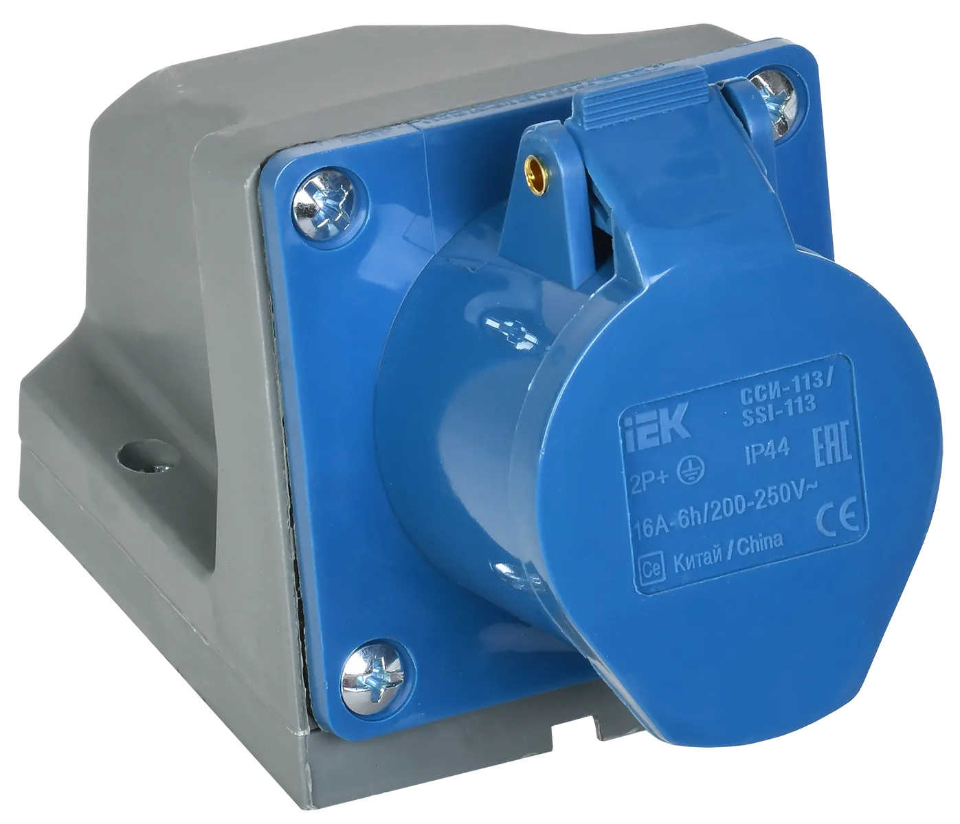 Розетка стационарная ССИ-113 2P+PE 16А 200-250В IP44 IEK