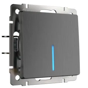 Выключатель одноклавишный проходной с подсветкой (графит рифленый) Werkel W1112104