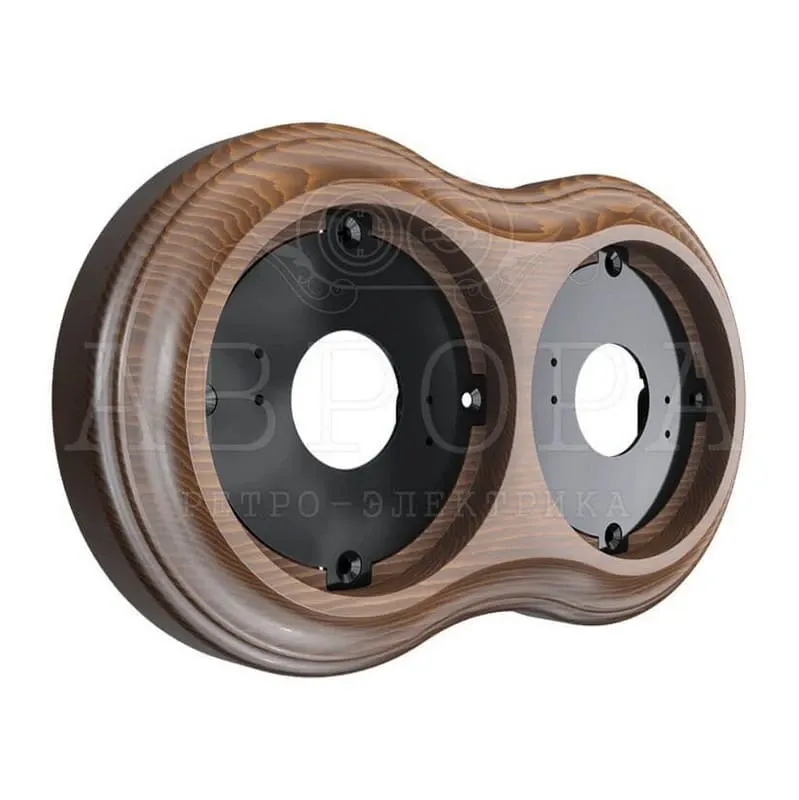 Рамка 2-местная, цвет - тёмный дуб - Фото 2