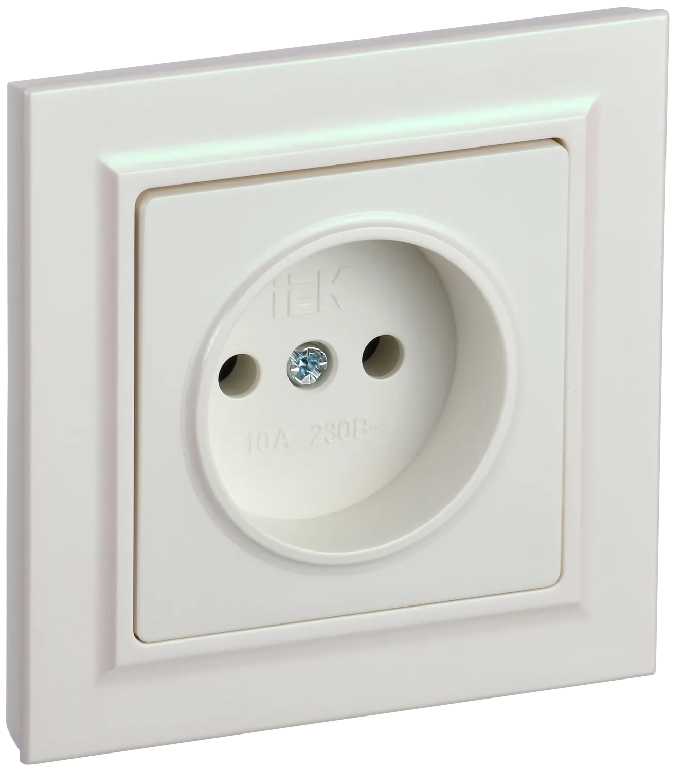 BRITE Розетка 1-местная без заземления без защитных шторок 10А в сб. РСР10-1-0-БрЖ жемчуг IEK