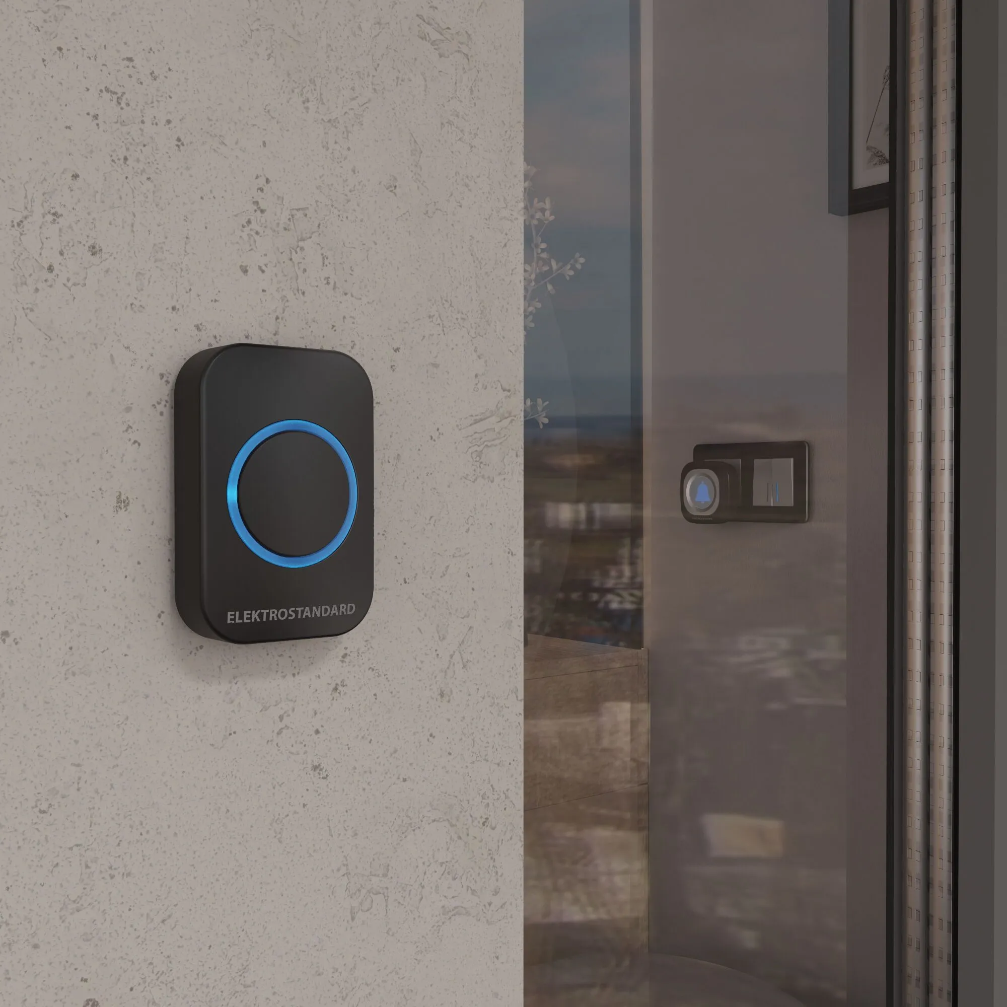 Звонок беспроводной 36M IP44 DBQ25M WL черный Elektrostandard - Фото 2