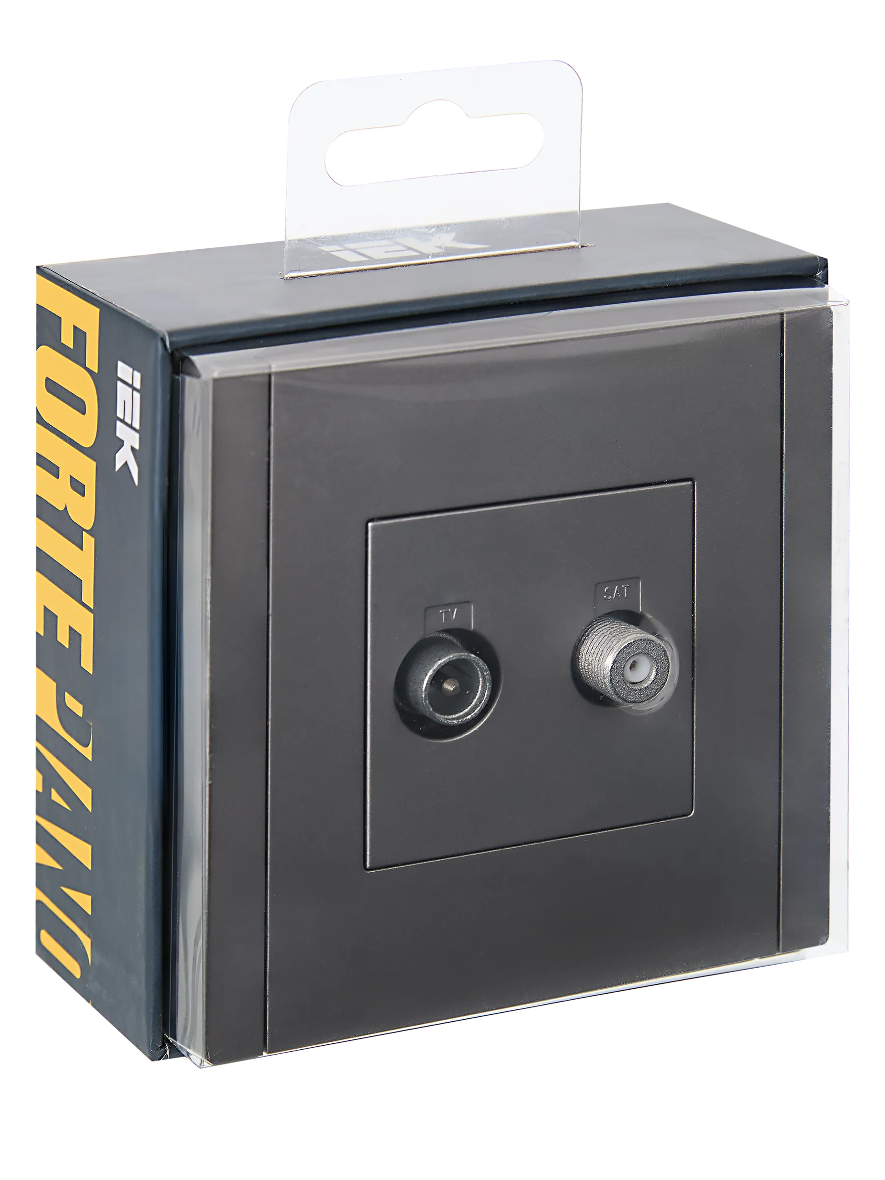FORTE&PIANO Розетка двойная TV+SAT FP538 сталь IEK - Фото 2