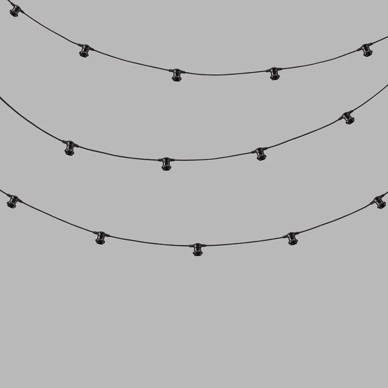 Гирлянда Belt-Light 2 жилы, 50м, шаг 40см, 125 патронов E27, IP65, черный круглый провод NEON-NIGHT 331-241