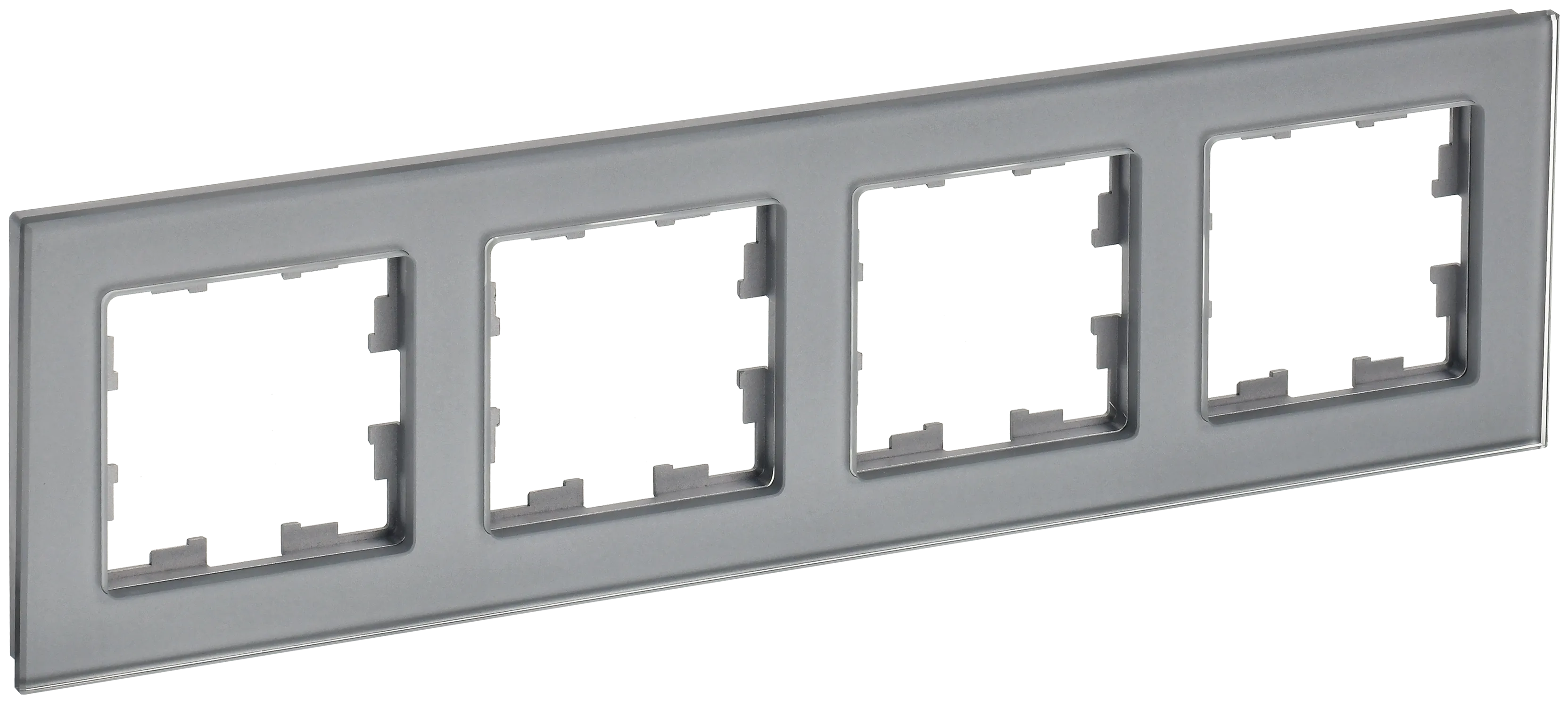 BRITE Рамка 4 -местная РУ-4-2-БрСе стекло серый IEK