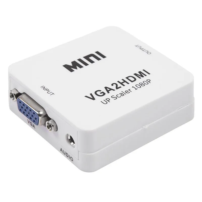 Конвертер VGA + Стерео 3,5мм на HDMI, пластик, белый REXANT 17-6930