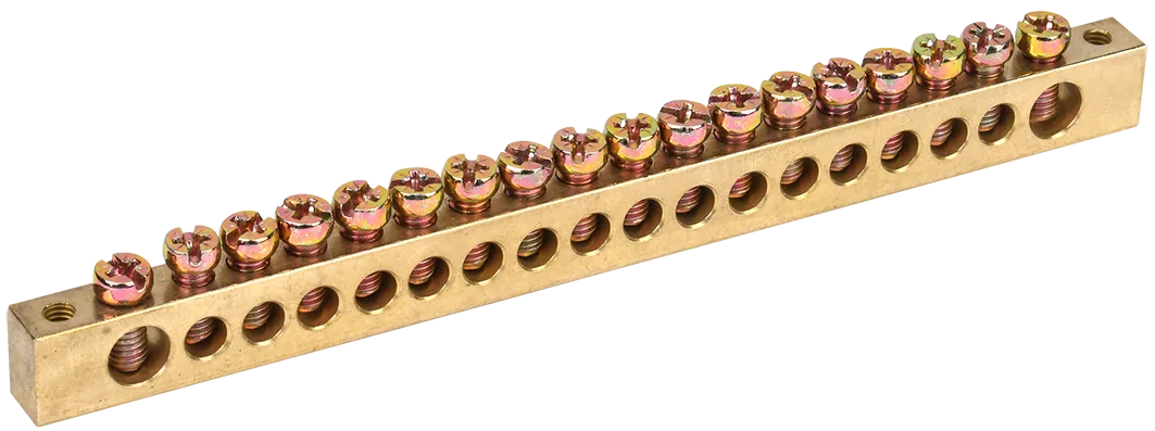 Шина PEN "земля-ноль" 8х12мм 18/2 (18групп/крепеж по краям) IEK