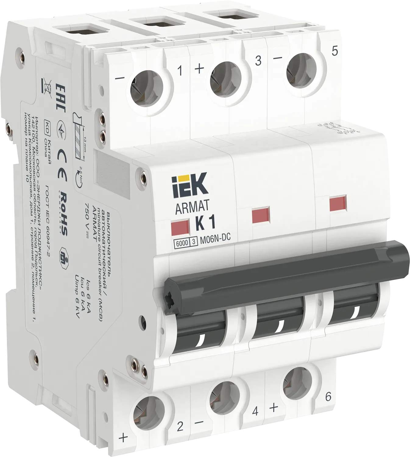 ARMAT Автоматический выключатель M06N-DC 3P K 1А IEK
