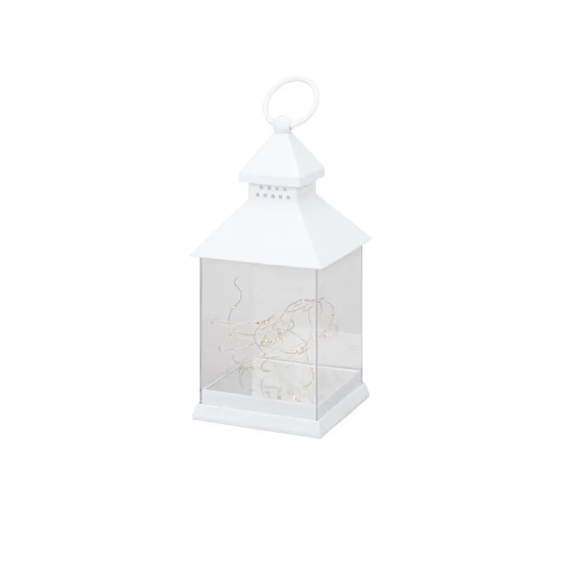 Декоративный фонарь с росой, белый корпус, размер 10,7х10,7х23,5 см, цвет теплый белый - Фото 4