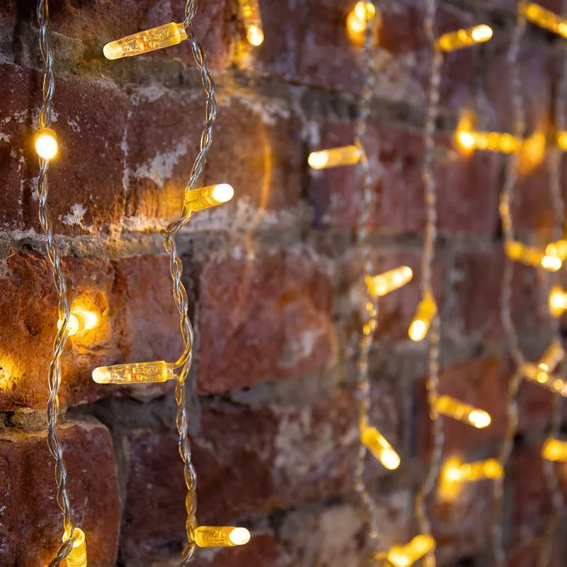 Гирлянда светодиодная Занавес 2х1,5м 192 LED ТЕПЛЫЙ БЕЛЫЙ прозрачный ПВХ IP65 эффект мерцания 230В нужен блок 303-500-1 NEON-NIGHT 235-316-6