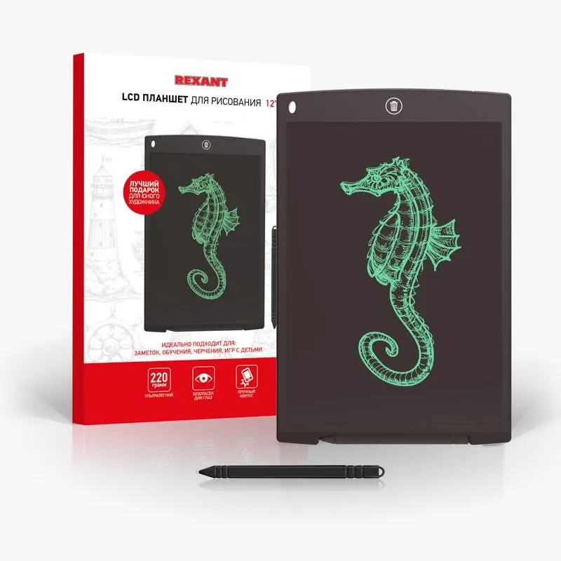 Электронный планшет для рисования 12 дюймов REXANT - Фото 3