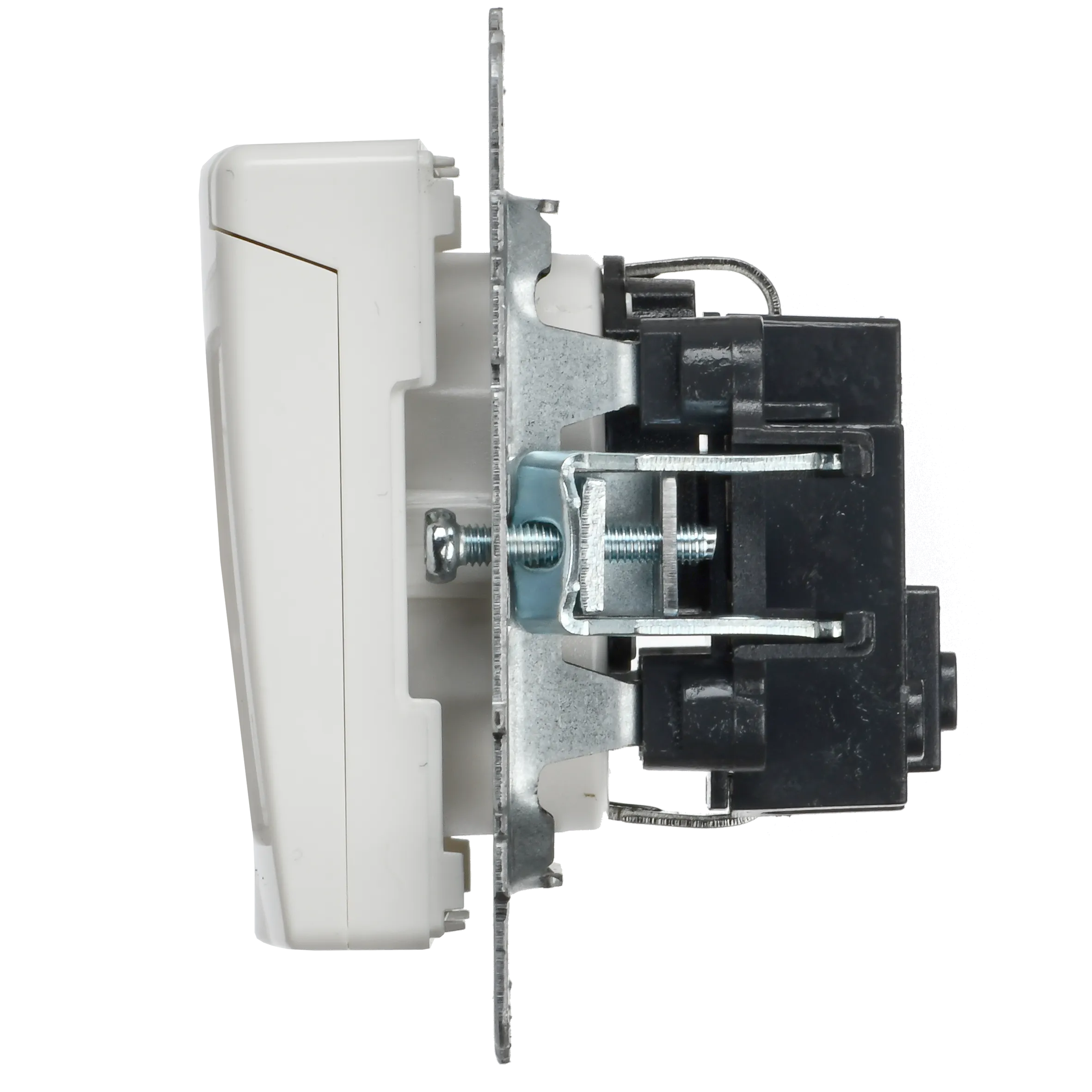 BRITE Розетка 1-местная с заземлением с защитными шторками и крышкой 16А IP20 РСбш10-3-БрБ белый IEK - Фото 4