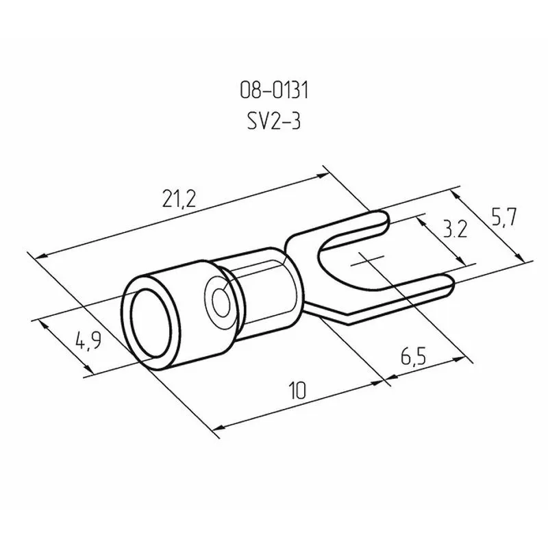 Наконечник вилочный изолированный 3.2 мм 1.5-2.5 мм² (НВи 2.5-3) синий REXANT - Фото 2