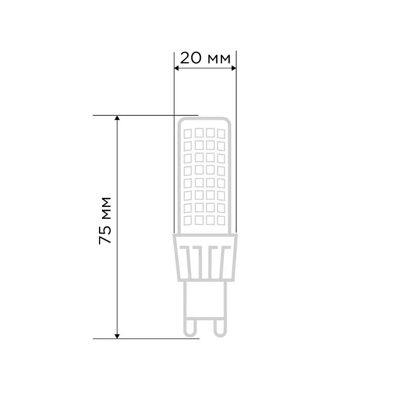 Лампа светодиодная капсульного типа JD-CORN G9 230В 7Вт 2700K теплый свет (поликарбонат) REXANT - Фото 2