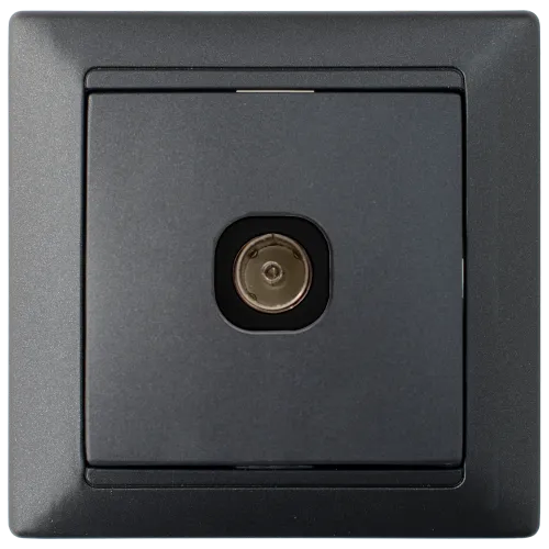 Розетка телевизионная скрытой установки ТР-042 графит