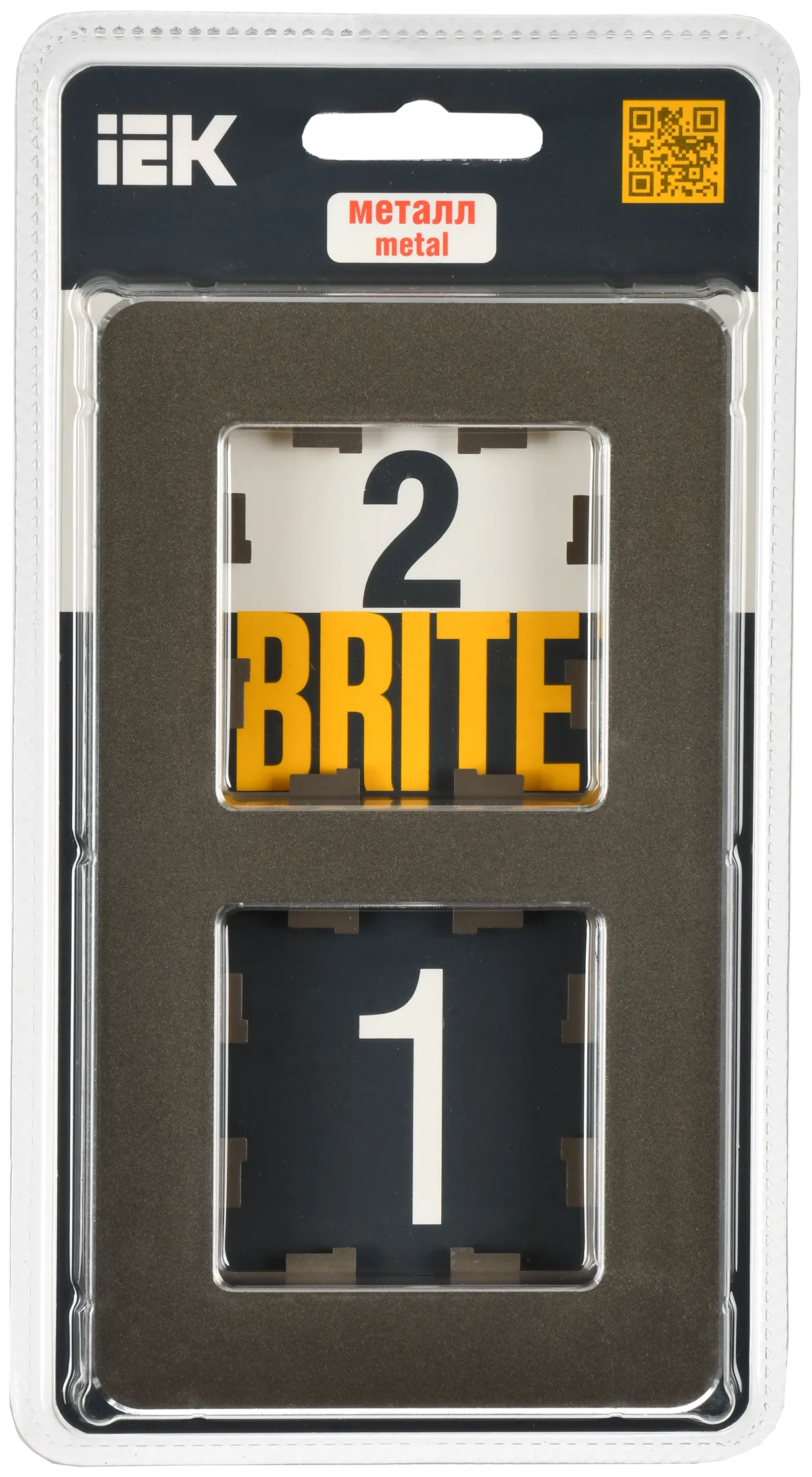 BRITE Рамка 2-местная РУ-2-1-Бр металл латунь RE IEK - Фото 2