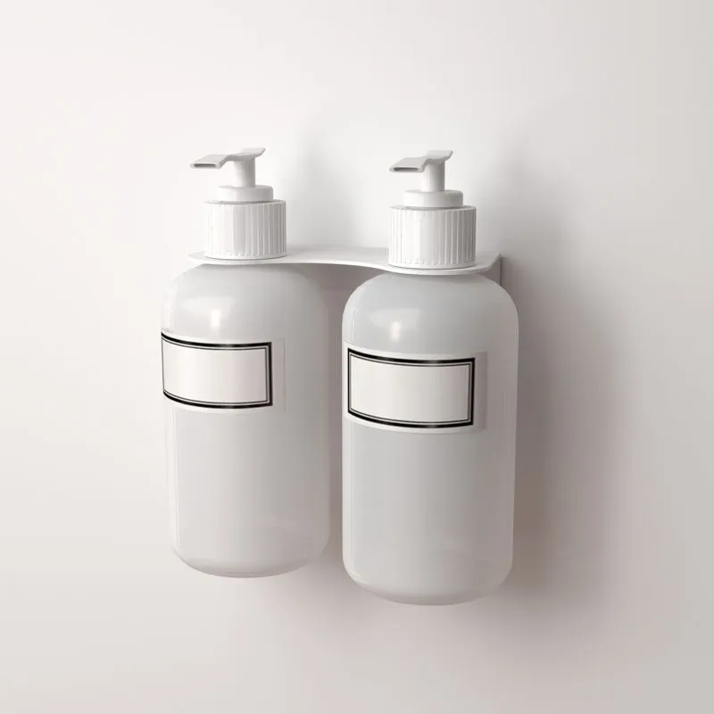 Держатель дозатора для жидкого мыла и шампуней на 2 флакона настенный, белый REXANT