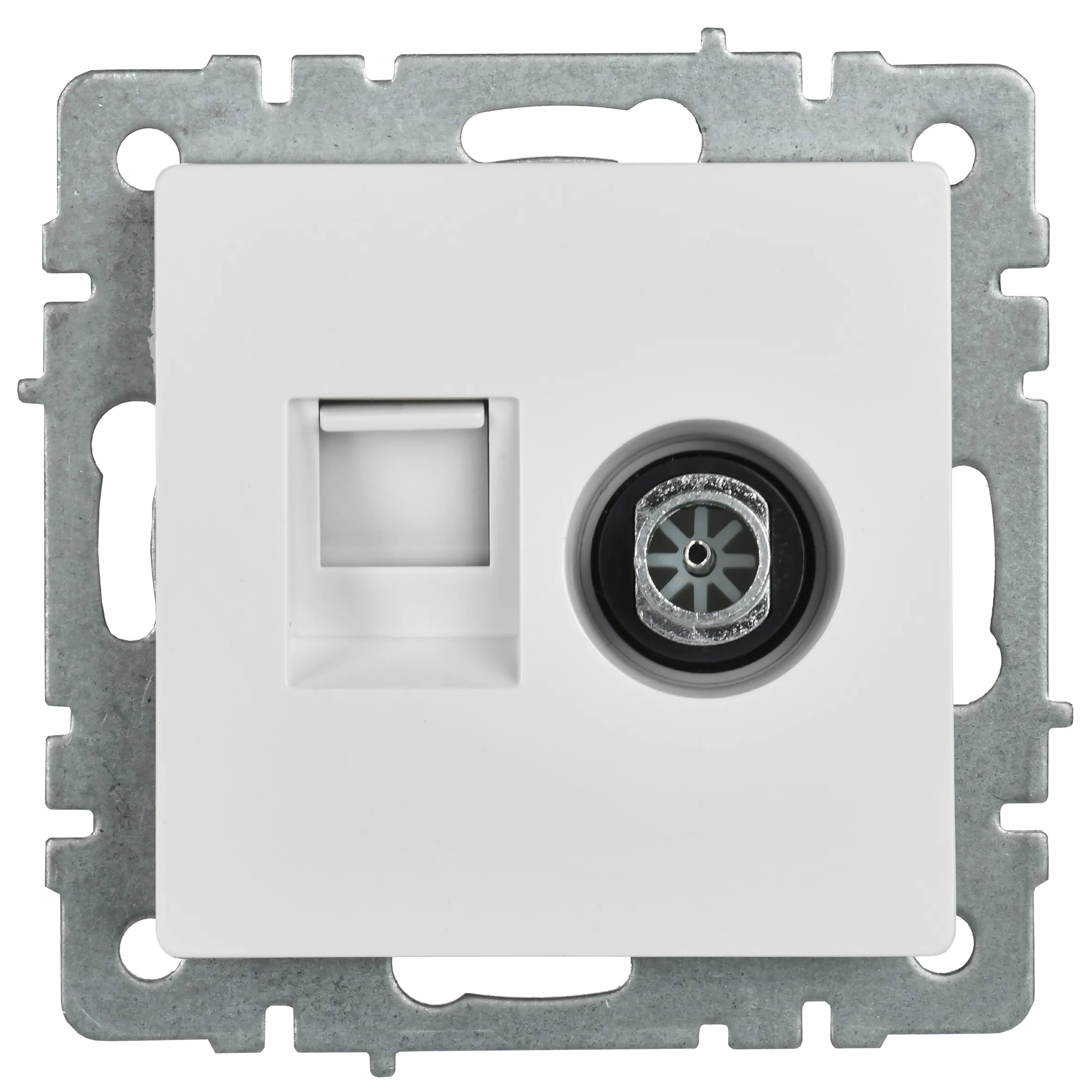 BRITE Розетка двойная TV+RJ45 кат.5E РТВ/РК12-БрБ белый IEK - Фото 2