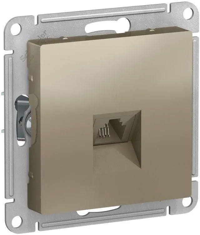 Розетка телефонная 1-м СП AtlasDesign RJ11 механизм шампань SE ATN000581