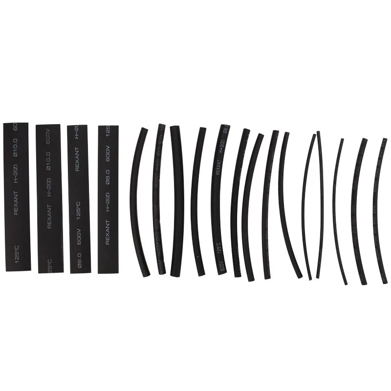 Набор термоусаживаемых трубок ТУТ нг №5 STANDARD 2:1, упаковка 18 шт. по 10 см REXANT - Фото 2