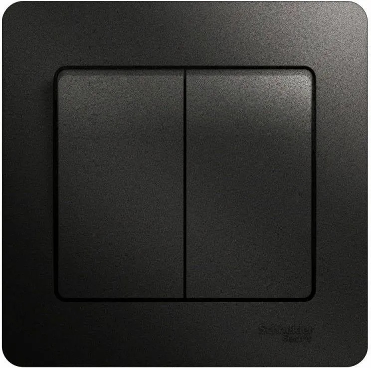 Выключатель 2-кл. СП Glossa 10А IP20 (сх. 5) 10AX в сборе антрацит SE GSL000752