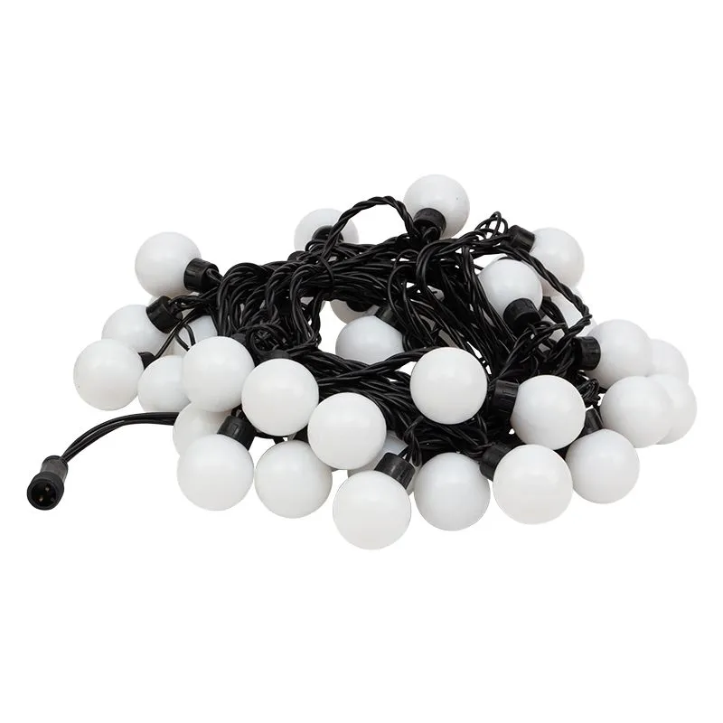 Гирлянда светодиодная Мультишарики Ø38мм 10м 40 LED БЕЛЫЙ черный ПВХ IP65 постоянное свечение 230В нужен блок 303-500 NEON-NIGHT - Фото 4
