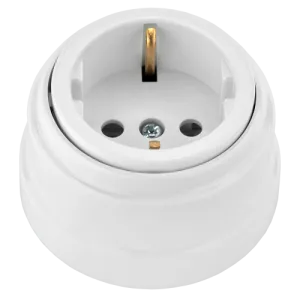 Розетка штепсельная для открытой установки с заземляющим контактом РА16-0202 11346BY