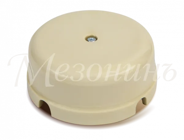 Коробка распределительная фарфоровая D80мм, h43мм, IP20, цвет - слоновая кость, ТМ "МЕЗОНИНЪ" GE7023