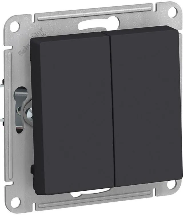 Выключатель 2-кл. СП AtlasDesign 10А IP20 (сх. 5) 10AX механизм карбон SE ATN001051