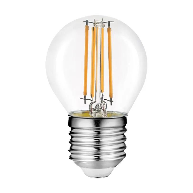Светодиодная лампа WOLTA Filament, AC 220-240В, 50/60 Гц, прозрачное стекло, "Шар" G45 E27, 9 Вт 810 лм, 4000 К, 1/10/100