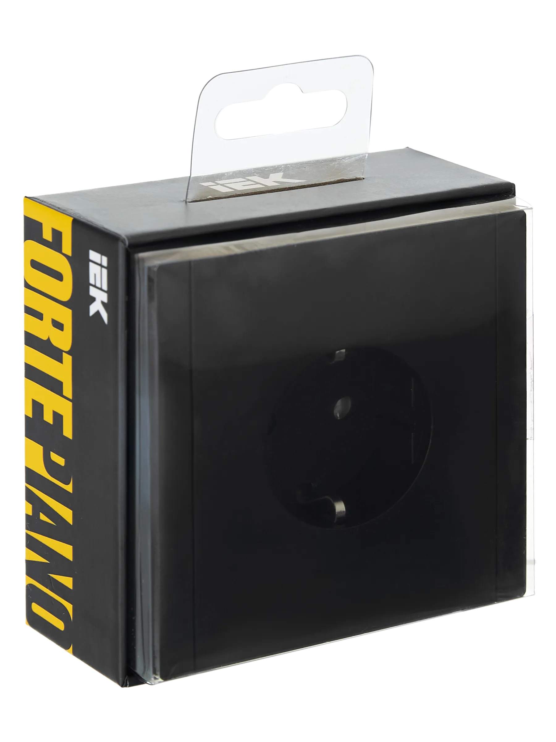 FORTE&PIANO Розетка 1-местная с заземлением без защитных шторок безвинтовое крепление 16А FP114 черный IEK - Фото 2