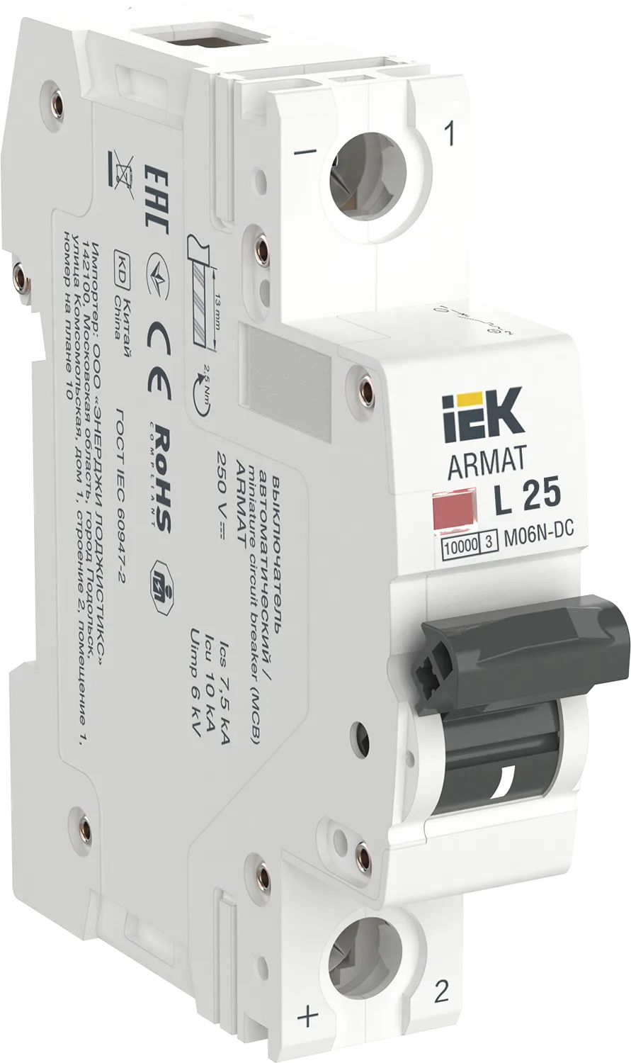 ARMAT Автоматический выключатель M06N-DC 1P L 25А IEK