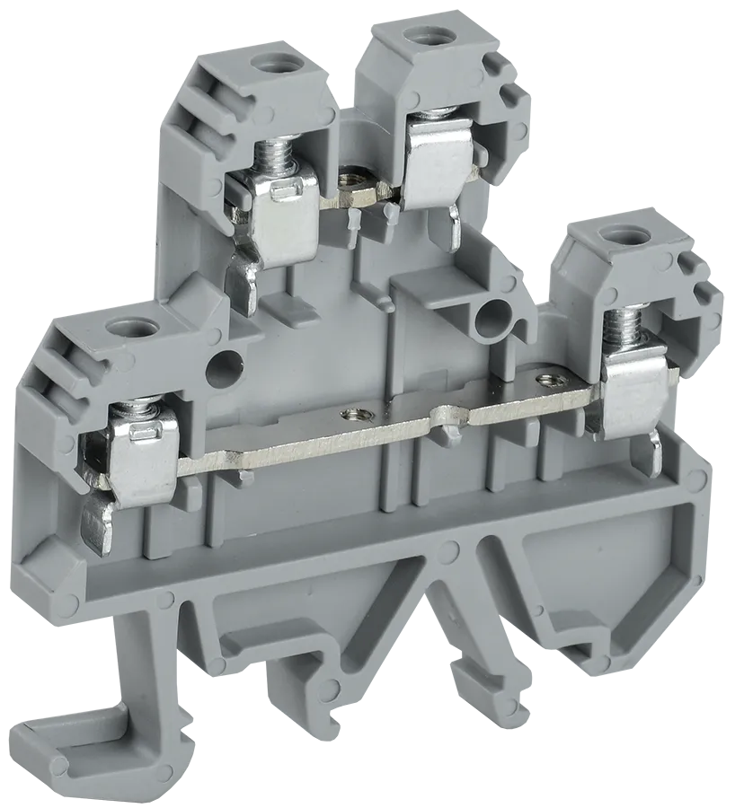 Клемма винтовая КВИ-4-2L двухуровневая 4мм2 серая IEK