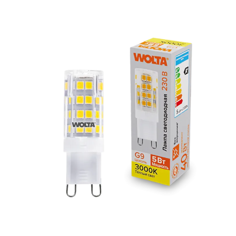 Светодиодная лампа WOLTA WSTD-JCD-5W3KG9-C 5Вт 3000K G9