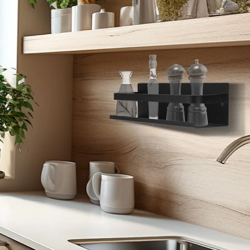 Кухонный органайзер, настенный, монтаж без сверления, черный REXANT - Фото 2