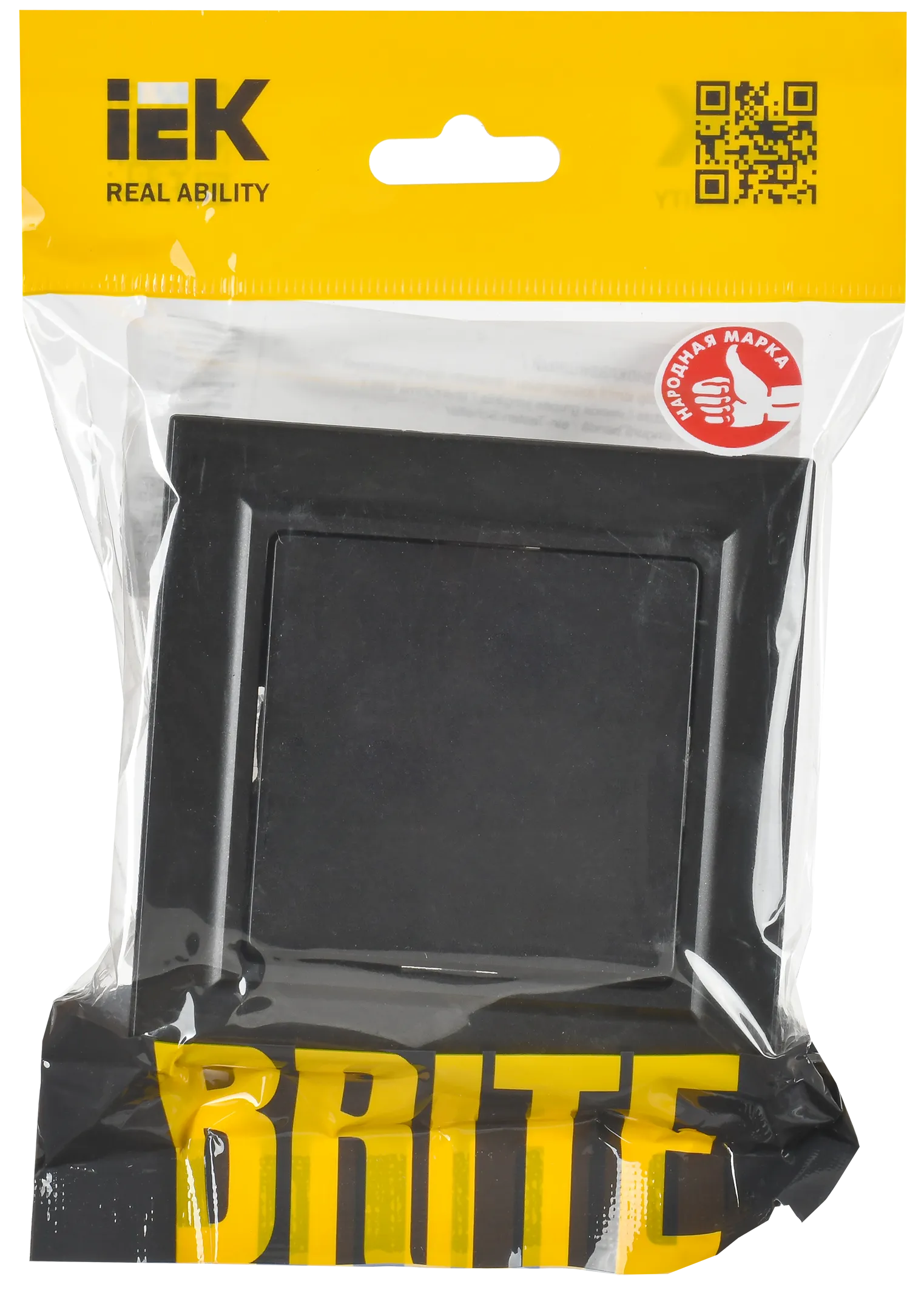 BRITE Выключатель 1-клавишный 10А в сборе ВСР10-1-0-БрЧ черный IEK - Фото 2