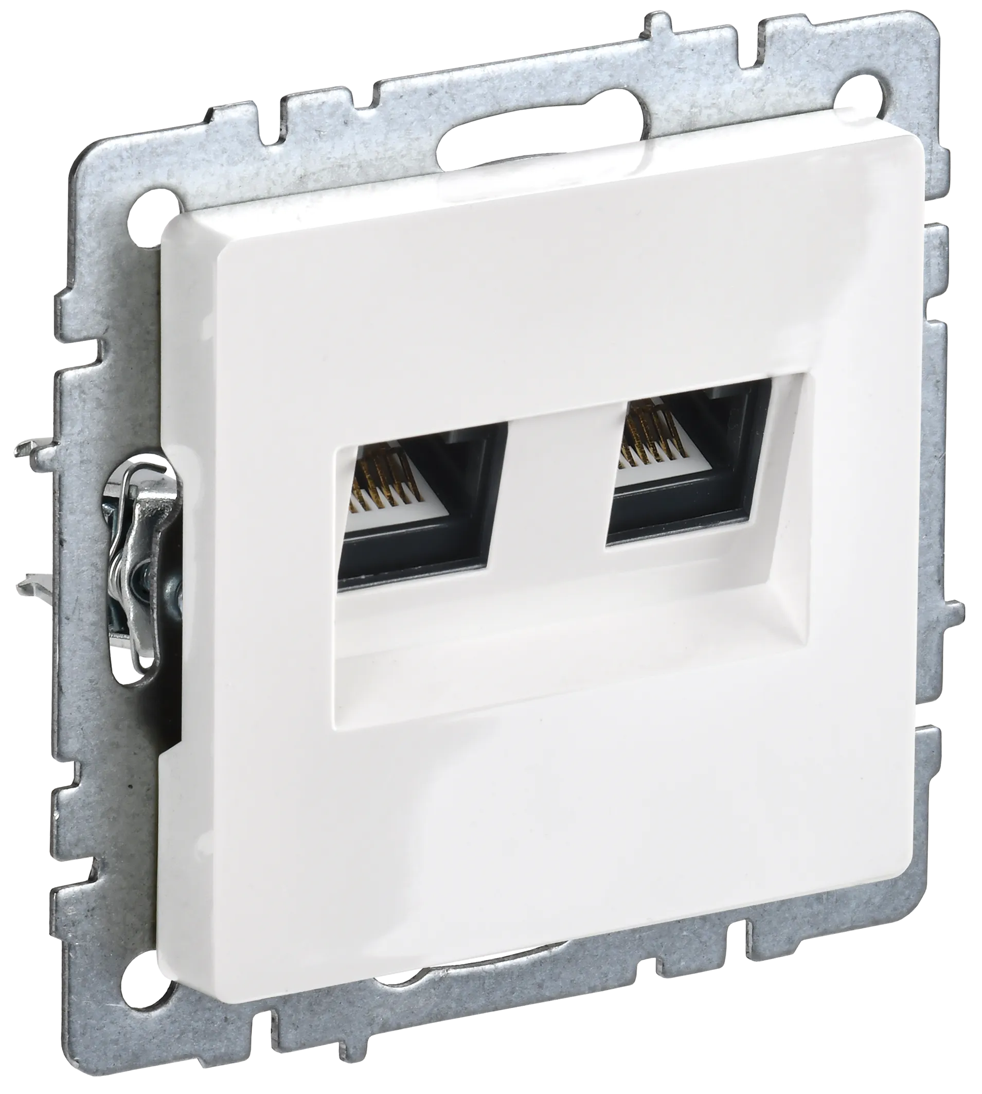 BRITE Розетка компьютерная двойная кат.5E RJ45 РК10-2-БрБ белый IEK