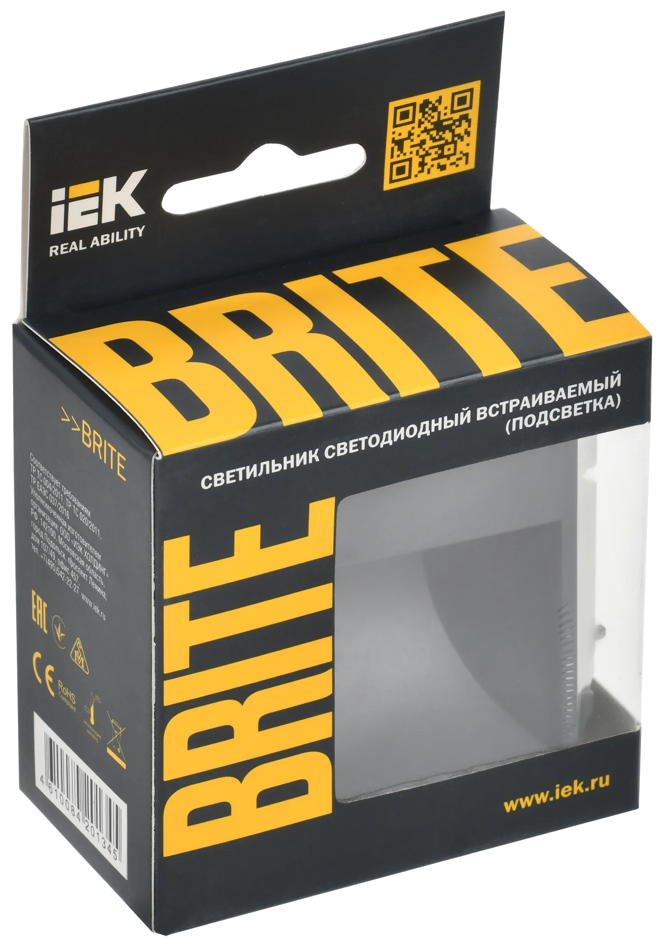 BRITE Подсветка светодиодная встраиваемая ПЛ20-БрГ графит IEK - Фото 2