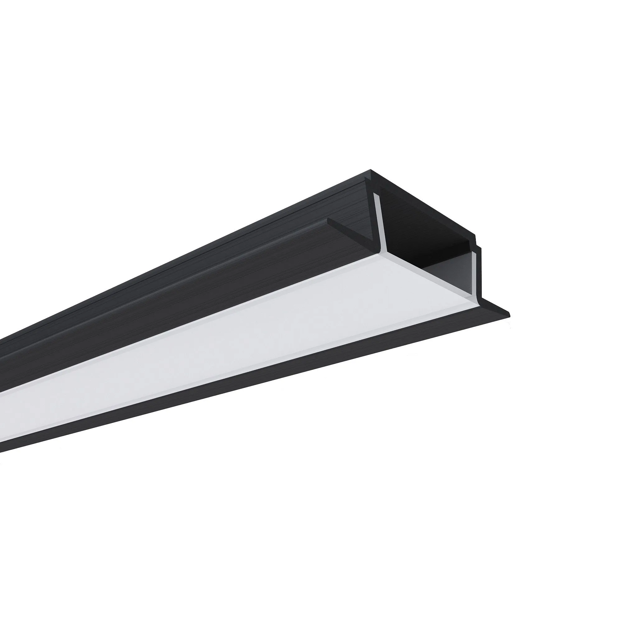 Профиль алюминиевый для светодиодной ленты, анод., встраиваемый, черный, 22х6мм, 2м, шир. ленты до 1